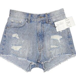 NWT Zara, Cutoff Distressed Denim Shorts- Size 00